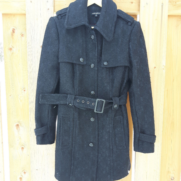 BEAUTIFUL Mario Serrani lace jacket trench coat 8 BLACK LACE - Picture 1 of 8